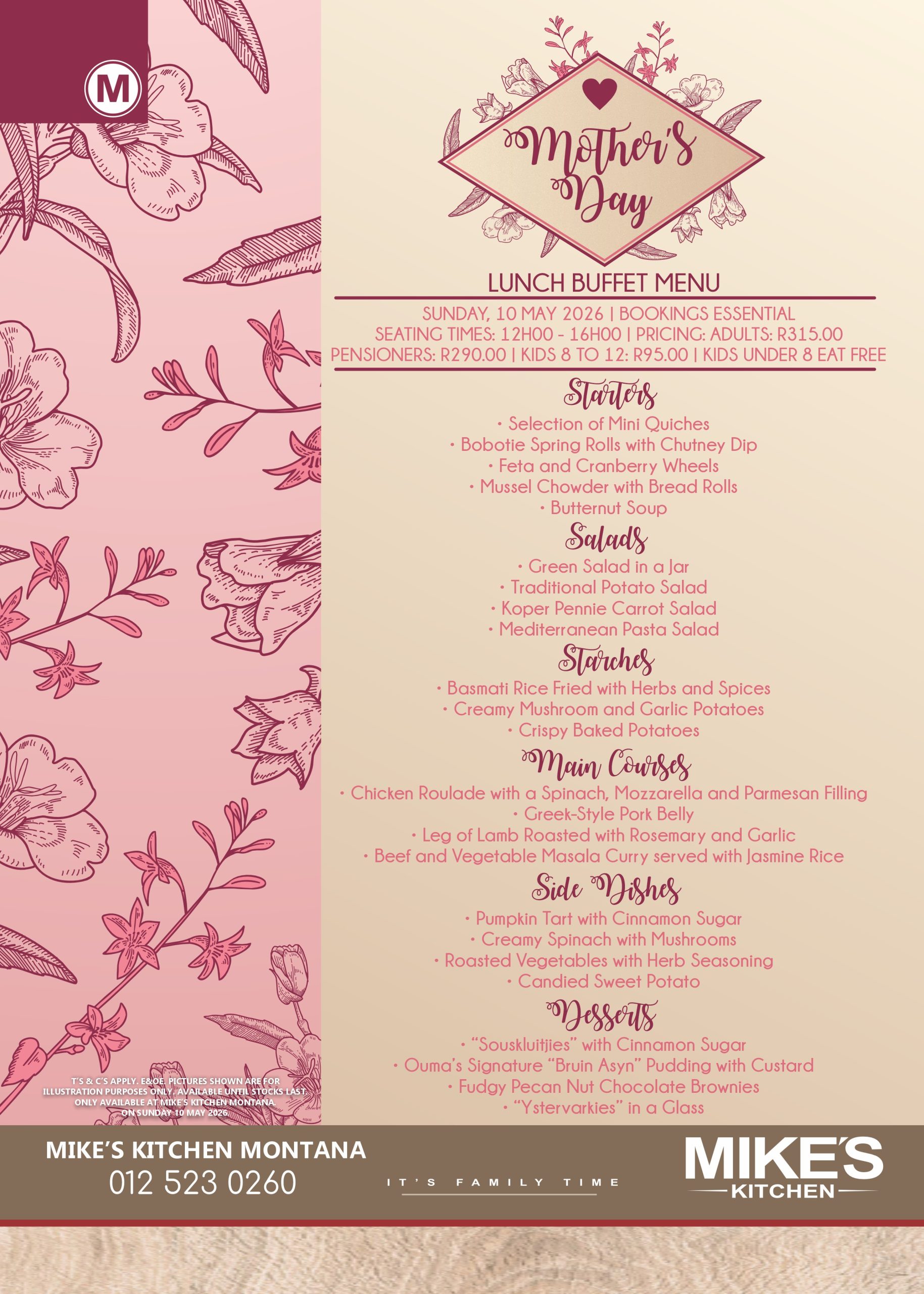 Mike's Montana - FINAL Mothers Day MENU 2026