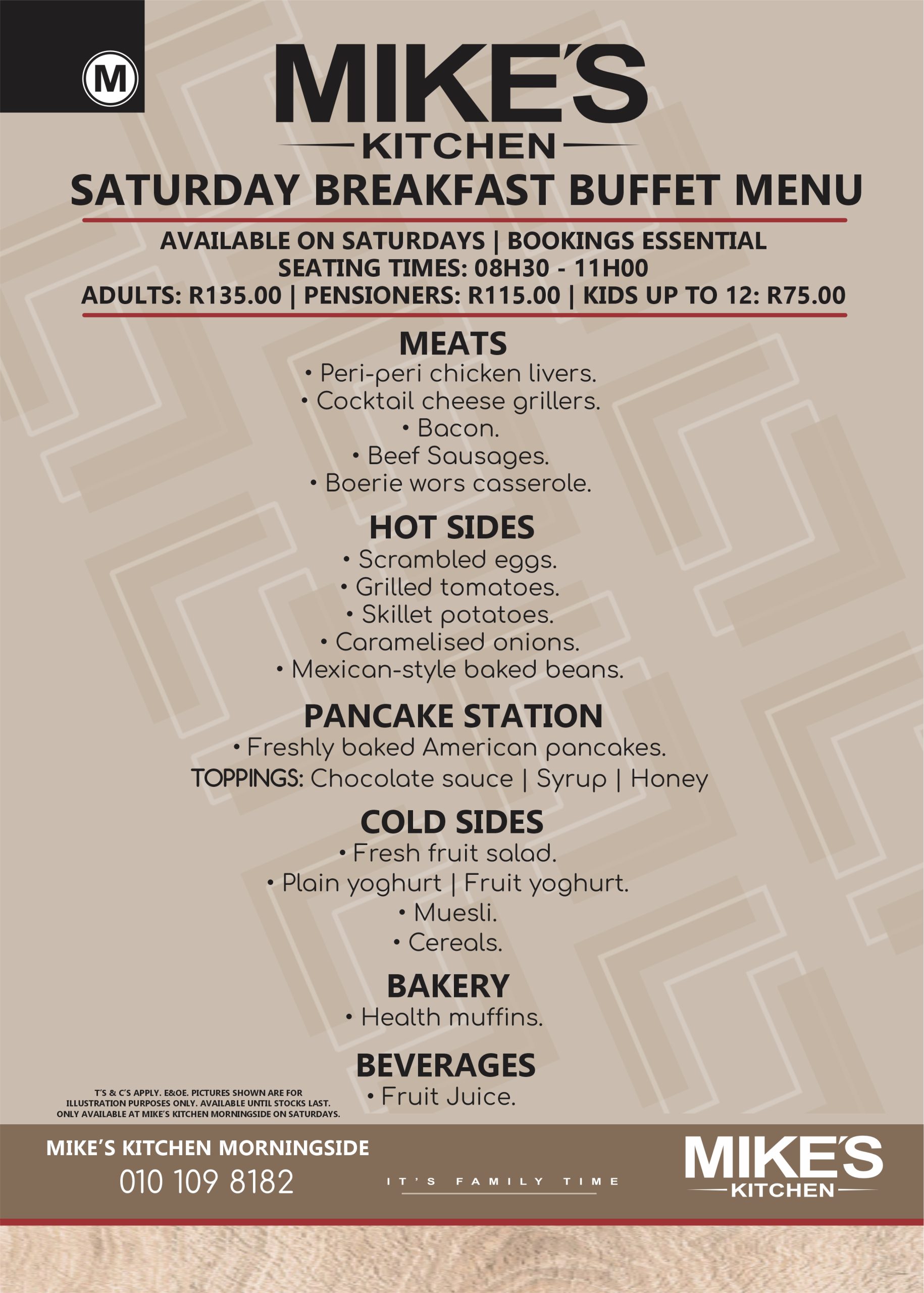 MK Morningside - GENERIC 2026 Breakfast Buffet Menu