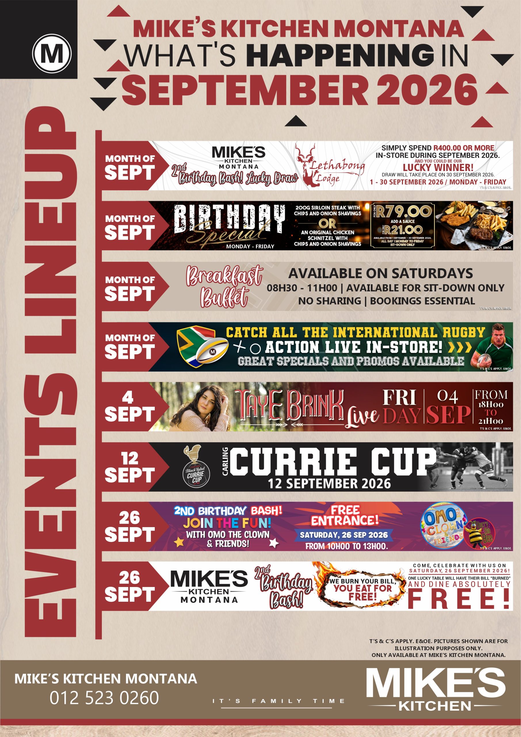 A4 Mike's Montana - SEPTEMBER 2026 Lineup SM